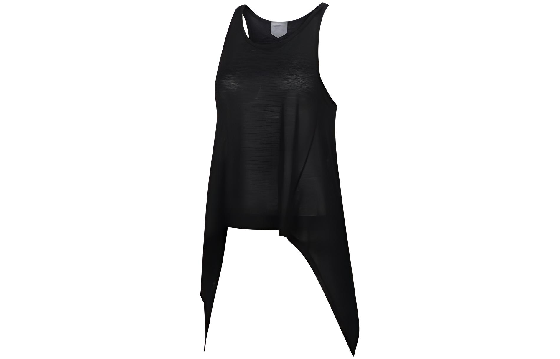 ASICS Sleeveless Sports Shirts Women's Black Asymmetrical Shoulder