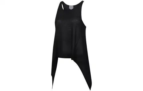 ASICS Sleeveless Sports Shirts Women's Black Asymmetrical Shoulder