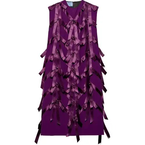Prada Bow Embellished Crewneck Dress