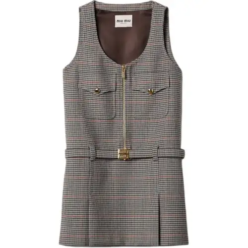 MIU MIU Sleeveless Dress Women's Slate Gray