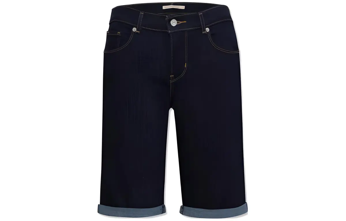Levi's Denim Shorts Women's Blue Moderate Straight Fit Pants