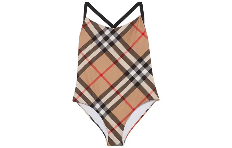 Burberry Alagnon Check One Piece Swimsuit 'Archive Beige'