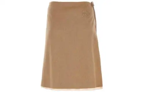 MIU MIU Casual Long Skirt Women's Khaki