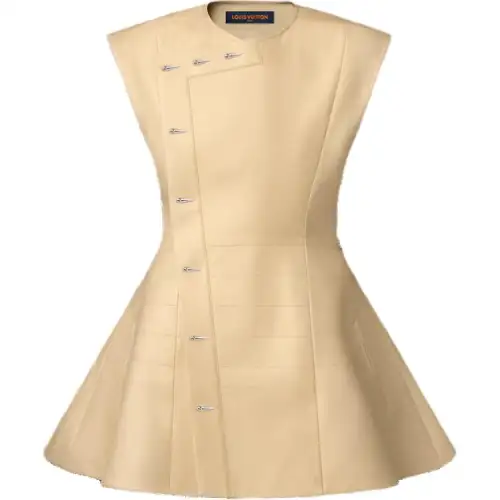 Lv Asymmetrical Button Dress