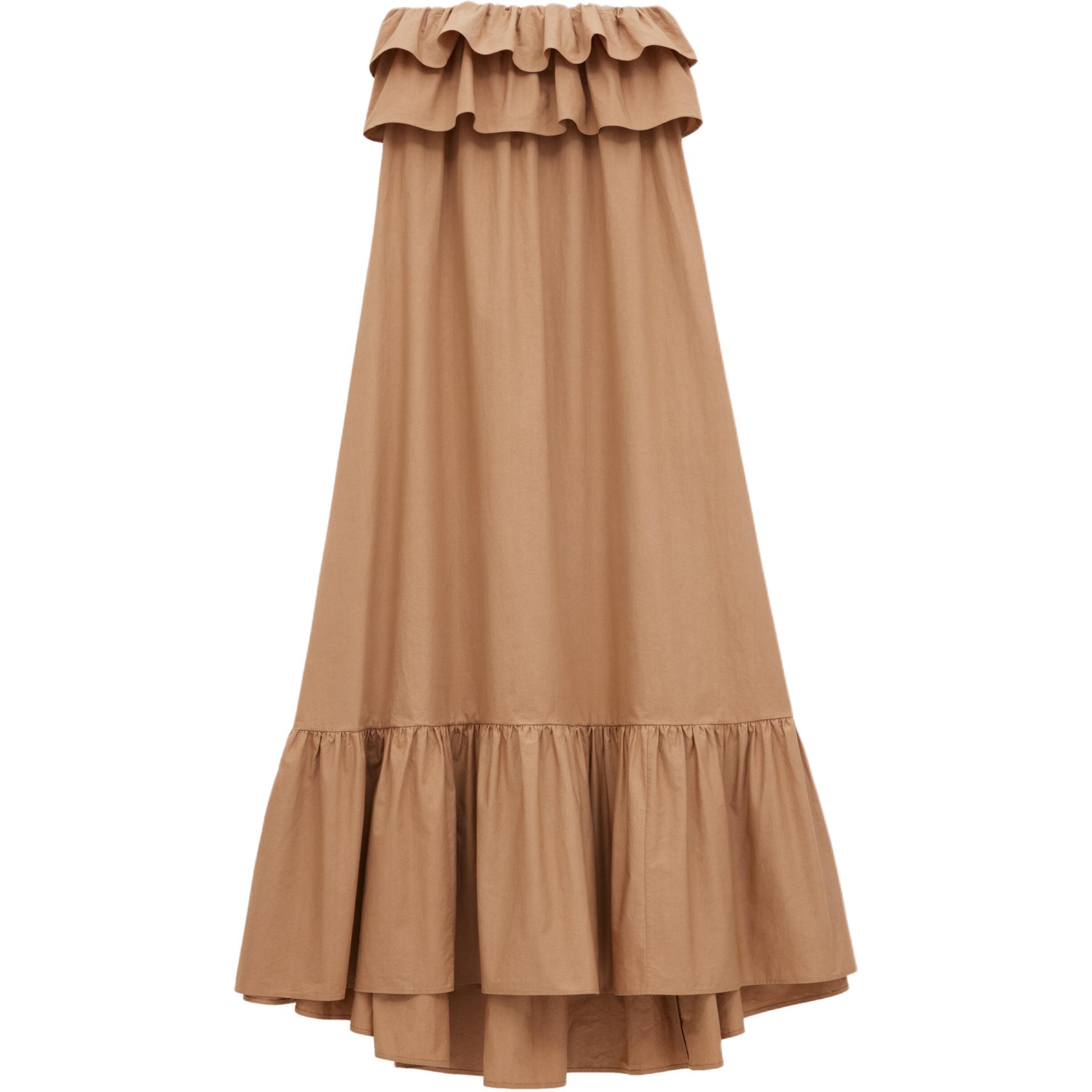 SAINT LAURENT Ruffled Strapless Maxi Dress