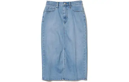 UNIQLO Denim Short Skirts Women's Lake Blue Moderate Short Bodycon Skirt