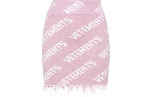 Vetements Monogram Frayed Mini Skirt