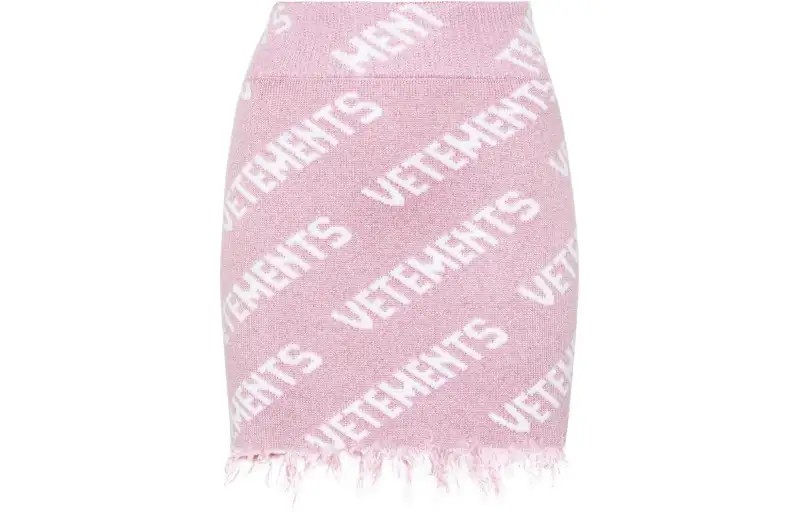 Vetements Monogram Frayed Mini Skirt