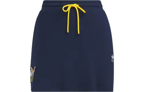 Adidas, sports cartoon flying elephant, breathable pleated skirt, mini-skirt for leisure, print, with embroidery, Japanese version