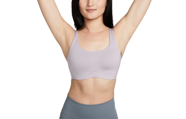 Nike Solid color thick shoulder strap low intensity support padded sports bra women's purple