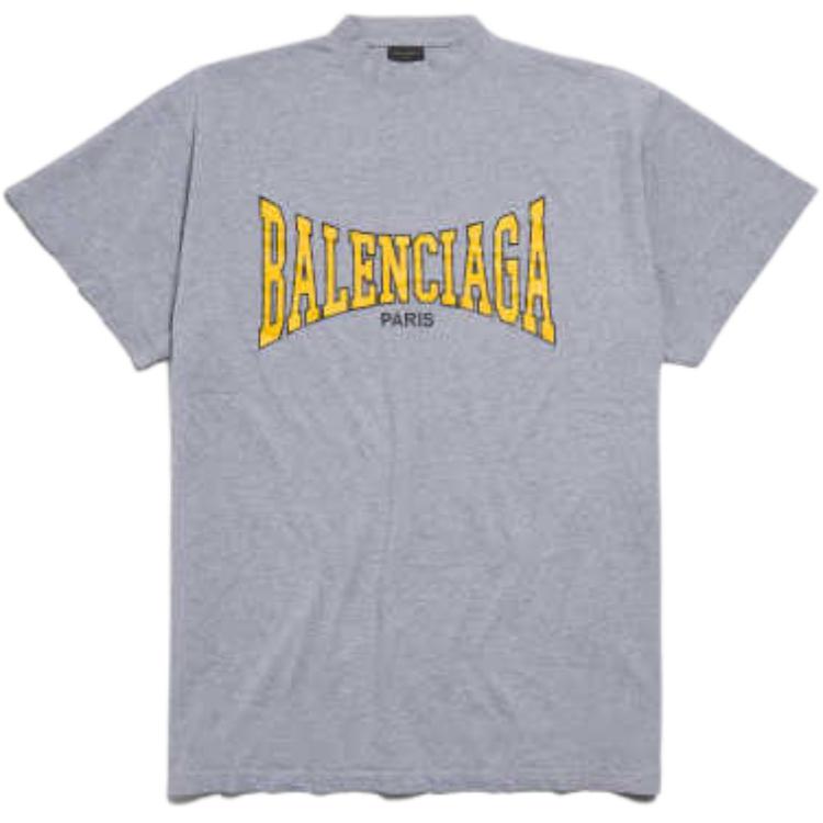 Футболка Balenciaga Logo Print Tee (серая)