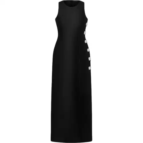LOUIS VUITTON Jewel Button Mikado Fitted Dress