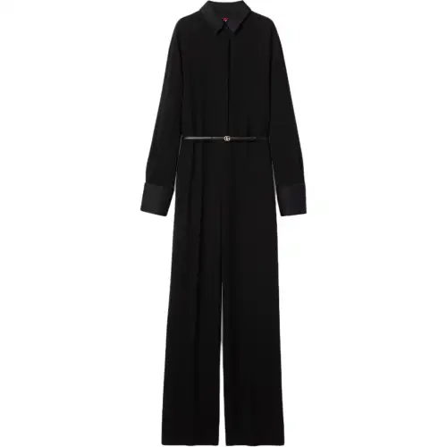 GUCCI Drop Shoulder Belted Waist Jumpsuit