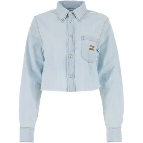 MIU MIU SS24 Denim Jacket Women's Light Blue