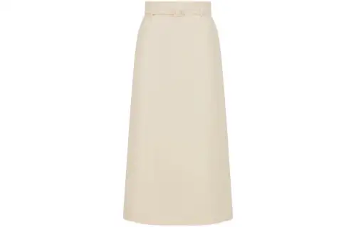 DIOR Casual Long Skirts Women's Ecru Moderate Mid Length A Line Skirt