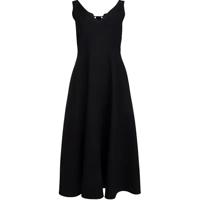 Christian DIOR V Neck Flared Dress