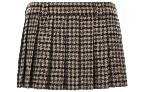 MIU MIU Casual Short Skirts Women's Brown