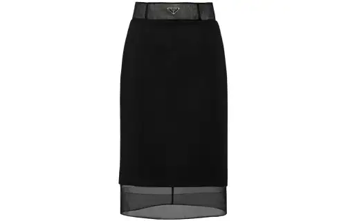PRADA Triangle Logo Midi Skirt