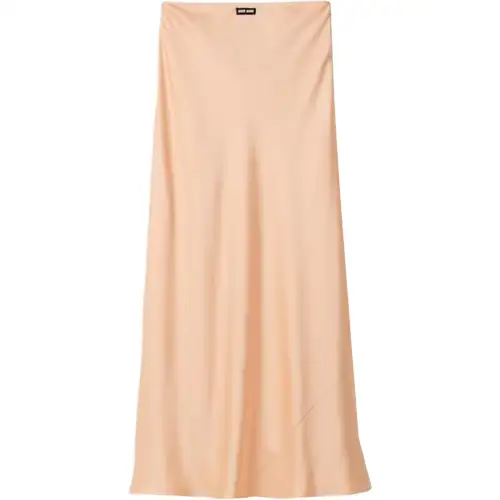 MIU MIU SS23 Casual Long Skirt Women's Apricot Yellow