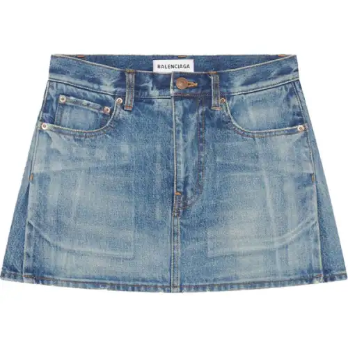 Balenciaga FW21 Denim Short Skirts Women's Blue
