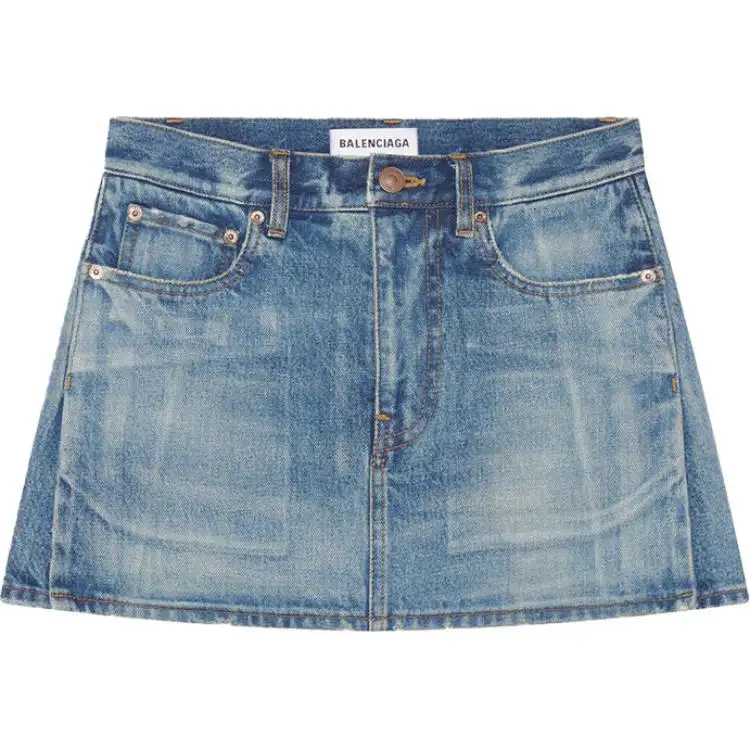 Balenciaga FW21 Denim Short Skirts Women's Blue