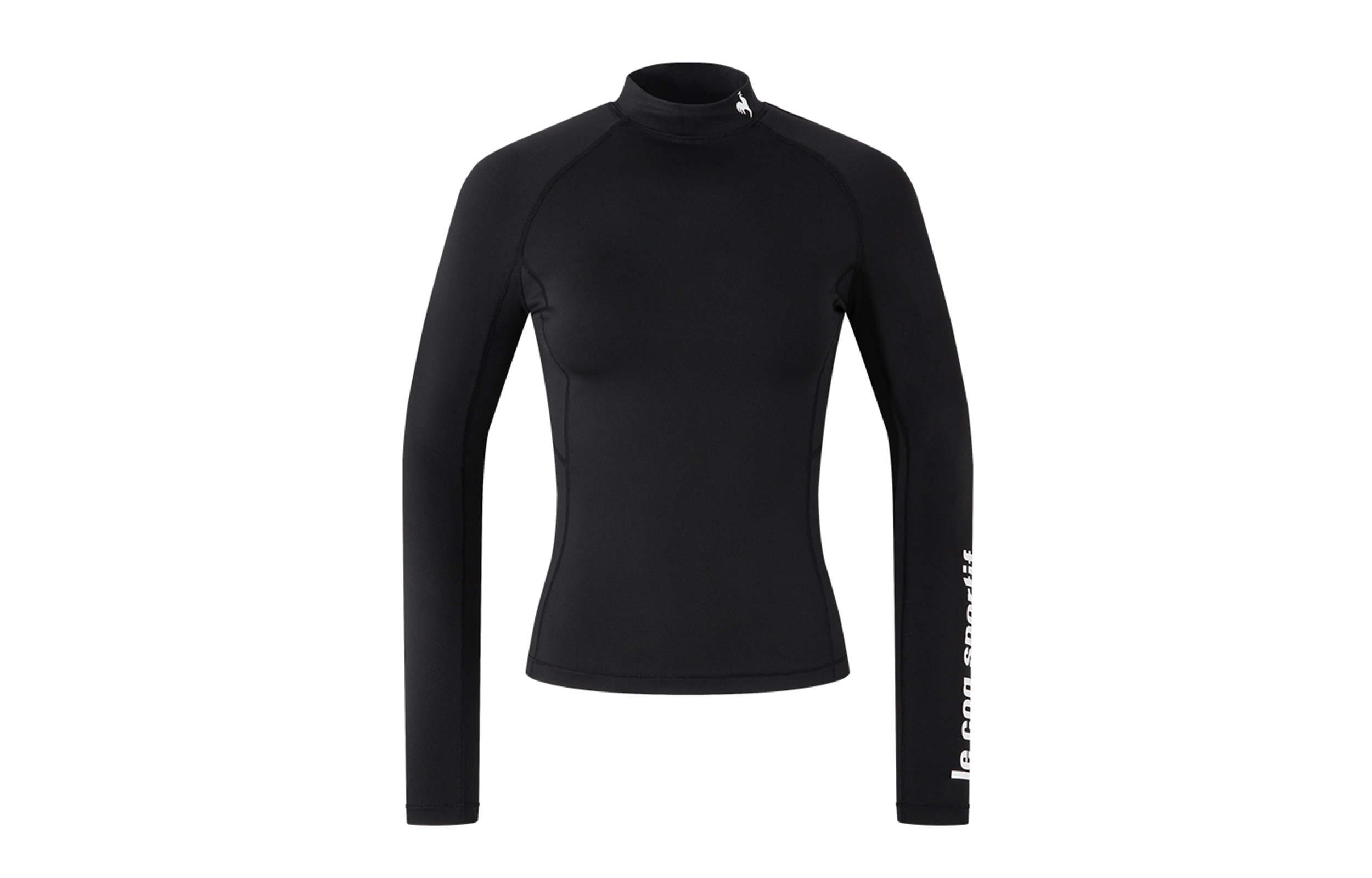 Le coq sportif cycling series quick-drying breathable high-neck sports knitted fitness clothing women's black and white