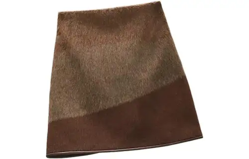 HERMES Casual Short Skirts Women's Brown Moderate Short A Line Skirt