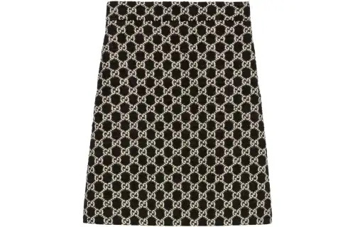 GUCCI Double G A-line Tweed Skirt
