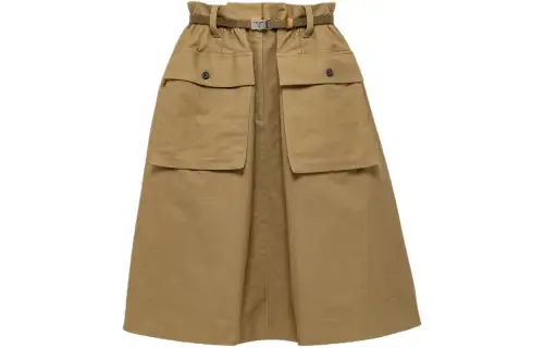 PRADA Casual Long Skirt Women's Olive Green