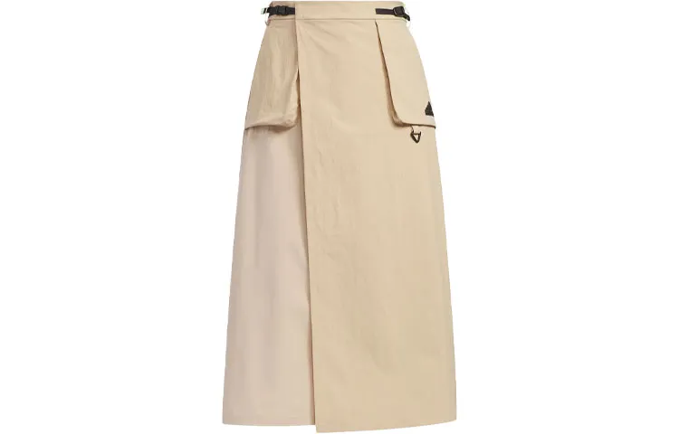 adidas City Escape Cargo Casual Long Skirt Beige