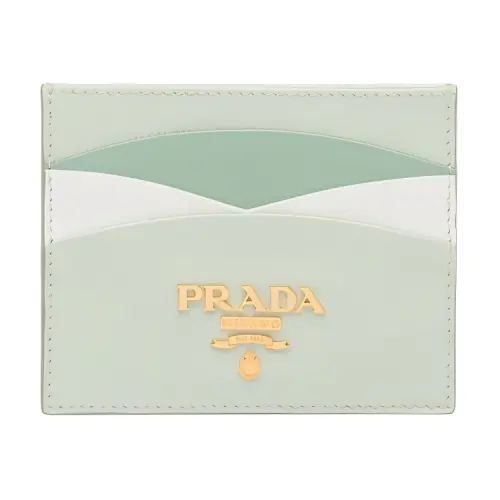 PRADA Saffiano Leather Card Holder Women's Water/Aquamarine