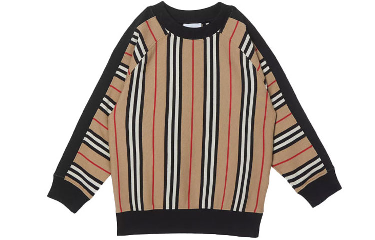 Burberry Burberry Sweatshirt SS21 Iconic Striped Cotton Sports Collection Beige Children's Style