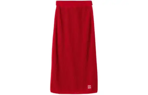 MIU MIU FW23 Casual Long Skirt Women's Red