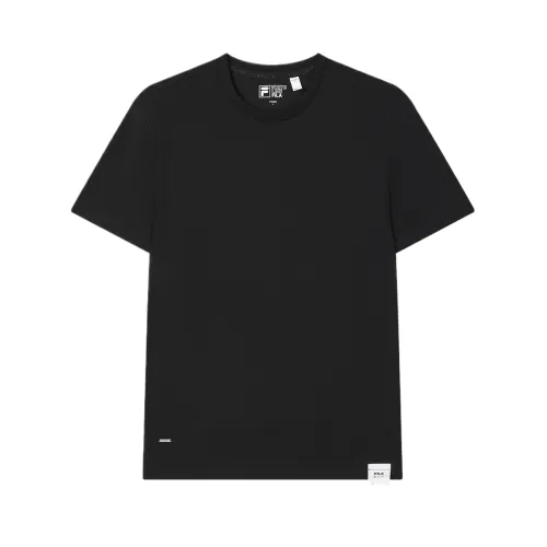 FILA T Shirts Men's Jet Black Crew Neck Moderate