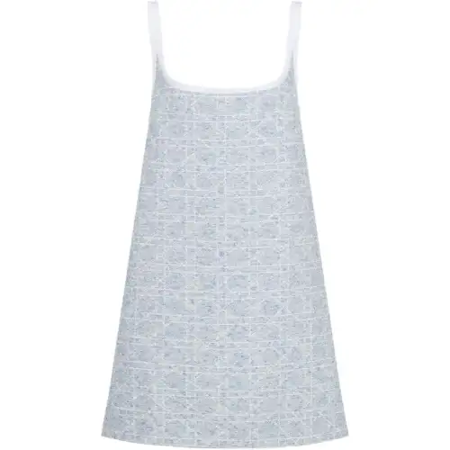 DIOR SS25 Slip Dress Women's Sky Blue