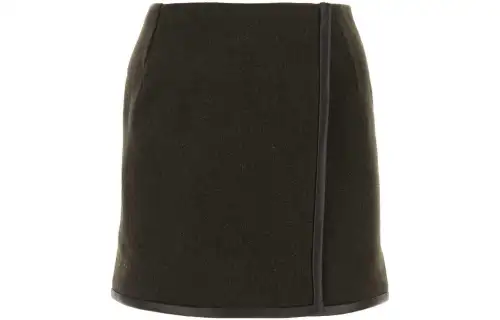 high-waisted virgin-wool skirt