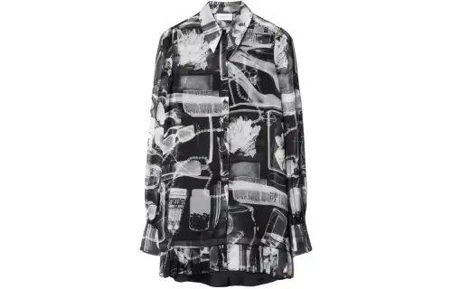 OFF-WHITE X-Ray-print silk shirt dress