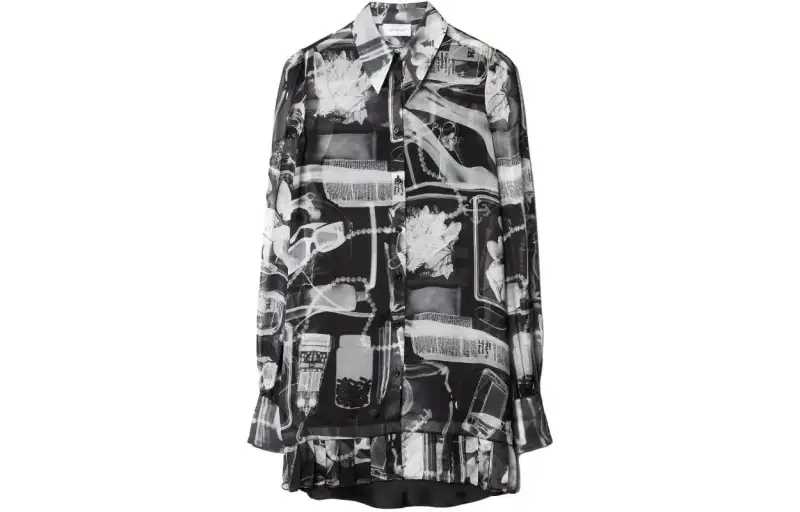 OFF-WHITE X-Ray-print silk shirt dress
