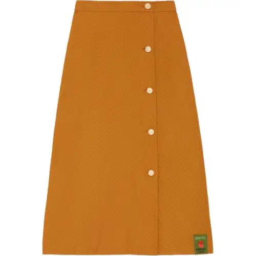 GUCCI SS23 Casual Long Skirt Women's Caramel Brown