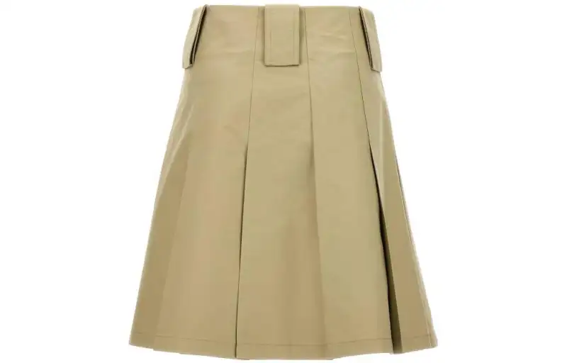 Burberry pleat-detail A-line midi skirt