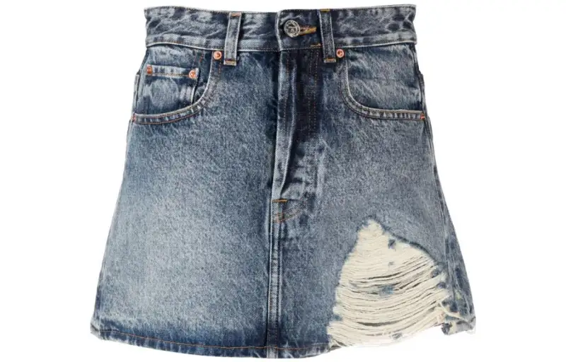 Vetements Casual Short Skirts Women's Blue Short A Line Skirt
