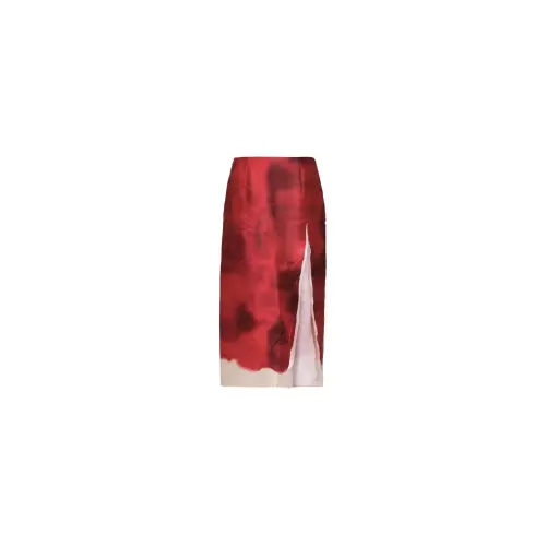 PRADA Pattern Printed Side Slit Midi Skirt