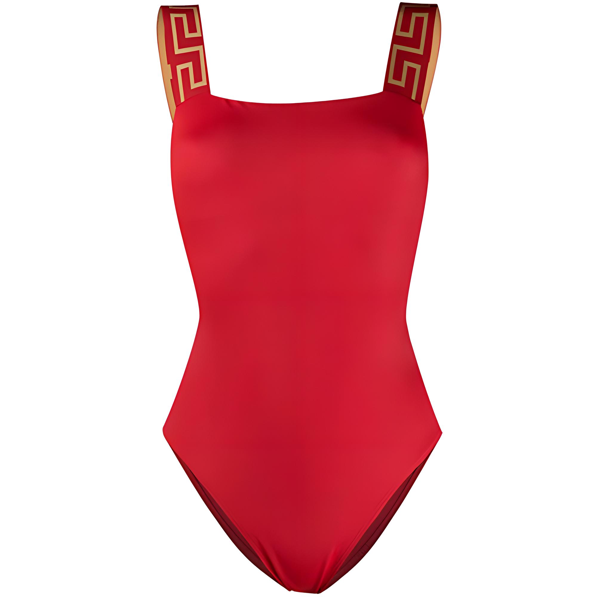 VERSACE Greca Border One Piece Swimsuit ‘Red’