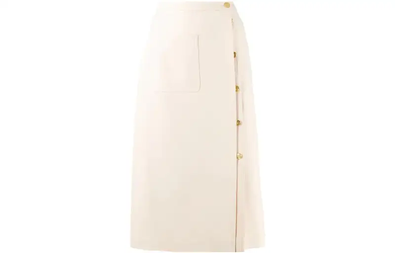 GUCCI Casual Long Skirts Women's Ecru Moderate Mid Length