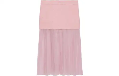 GUCCI Layered Tweed Midi Skirt