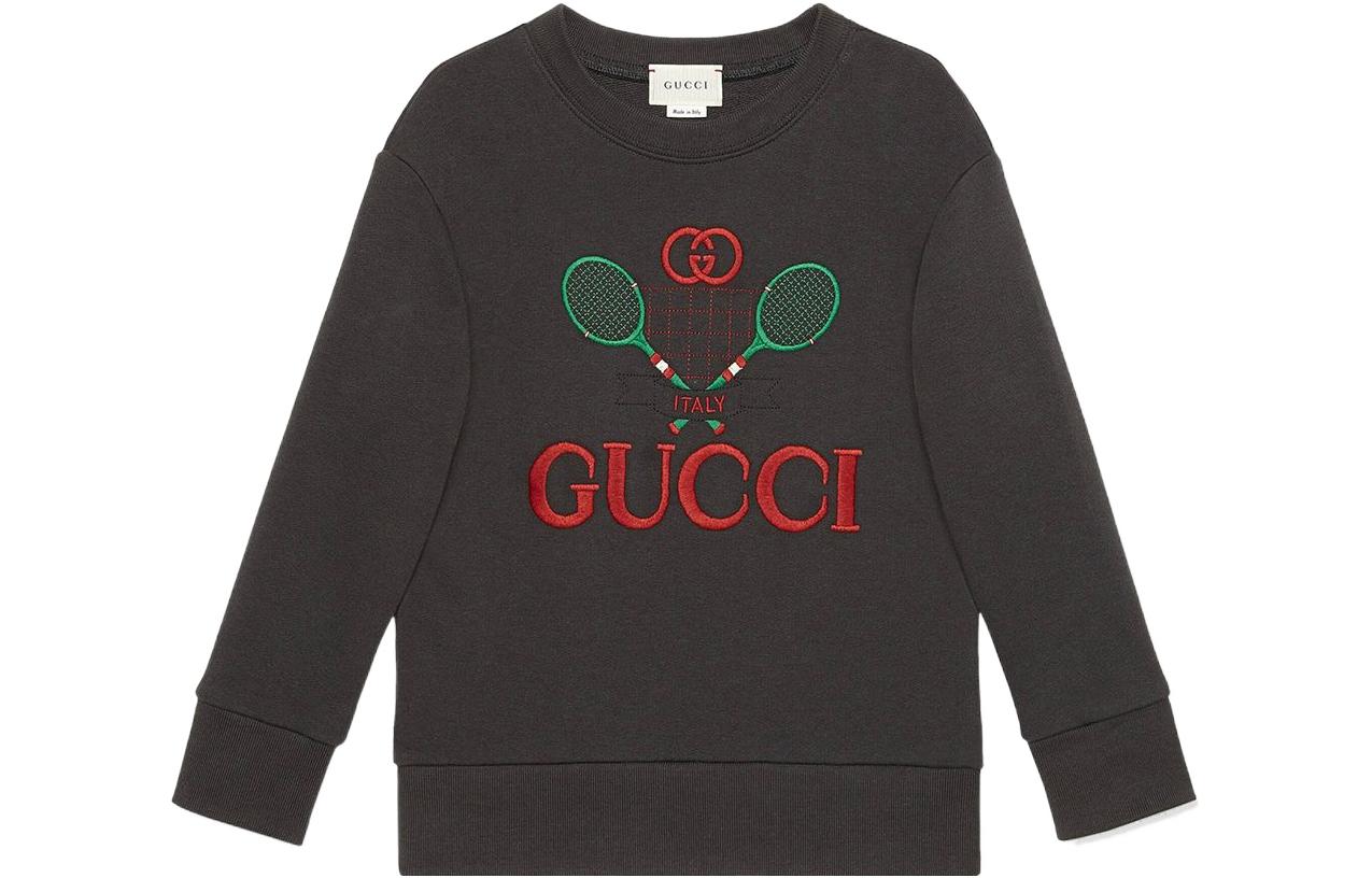 Мужской свитшот Gucci Logo (темно-серый)