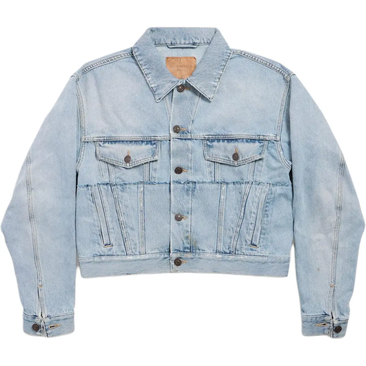 Balenciaga Denim Jacket Slim Fit Women's Light Blue