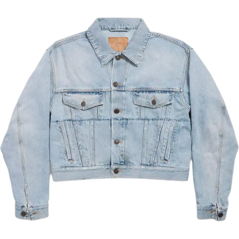 Balenciaga Denim Jacket Slim Fit Women's Light Blue