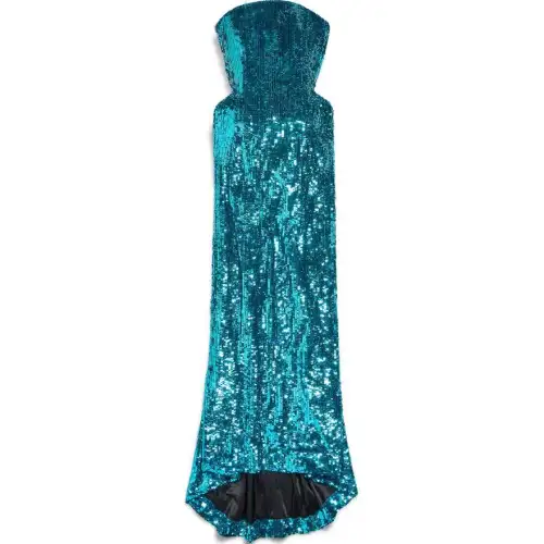 Balenciaga Bustier Gown In Turquoise Sleeveless Dress Regular Fit Women's Blue