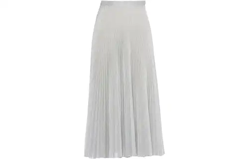 PRADA Casual Long Skirts Women's Silver Gray Moderate Long Pleated Skirt